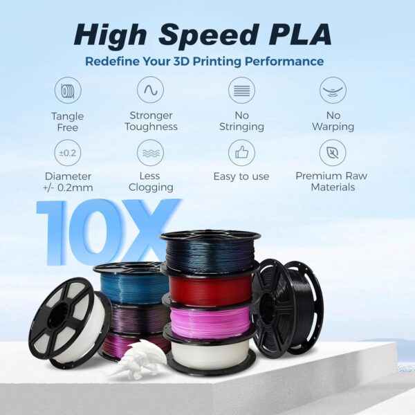 FLASHFORGE Rapid PLA Filament 1.75mm Ruby Red, 500mm/s High Speed Printing, 3D Printer Filament 1kg Spool, Dimensional Accuracy +/- 0.02mm, Enjoy Exceptional Print Quality - Image 2