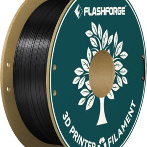 FLASHFORGE Silk PLA Filament 1.75mm Shiny Black, 3D Printer Filament 1kg (2.2lbs) Cardboard Spool, Smooth and Silky Texture 3D Printing Filament, Dimensional Accuracy +/- 0.02mm