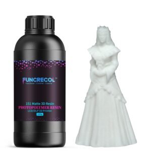 FUNCECOL 3D Printer Resin, High Precision & Opaque Appearance, Easy to Use for 405nm UV-Curing LCD/DLP/MSLA Resin Printers, 8K Standard 3D Printing Resin 1000g - White