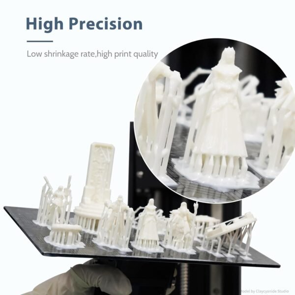 FUNCECOL 3D Printer Resin, High Precision & Opaque Appearance, Easy to Use for 405nm UV-Curing LCD/DLP/MSLA Resin Printers, 8K Standard 3D Printing Resin 1000g - White - Image 2