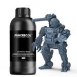 FUNCECOL Mecha 3D Printer Resin, Wear-Resistant Matte 3D Resin Low Shrinkage 405nm UV-Curing Resin,High Precision Liquid Print Resin for LCD/DLP/MSLA Printer, Grey 1KG