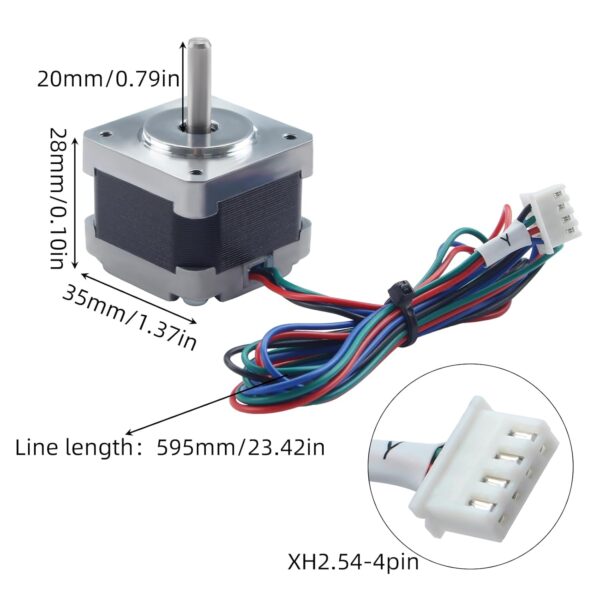 FYSETC 3D Printer Accessories - Small Stepper Motor Replacement Compatible with Tina2S: Y Axis 35-28mm/ 1.3 * 1.1 inch with Connecting Cable 23.2 inch Direct Drop in - Printing Part - Image 2
