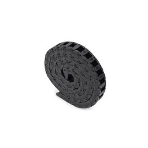 FYSETC Drag Chain Cable Carrier 10x15mm - 39.3 inch R18 Black Plastic Flat Cable Chain: Small Radius Wire Chain Open Type with Extra 1 Pair End Connectors for CNC Router Mill 3D Printer DIY Part
