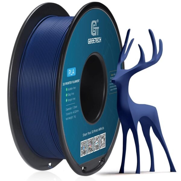 GEEETECH Matte PLA Filament 1.75mm,Navy Blue PLA Matte 3D Printer Filament 1kg Spool (2.2lbs),Dimensional Accuracy +/- 0.02 mm,1.75 PLA Filament Matte 3D Printing Filament
