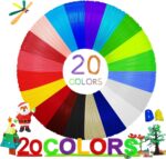 GIANTARM 3D Pen Filament Refills,20 Colors 1.75mm 3D Pen PLA Filament,Each Color 16 Feet, Total 320 feet, Pack with 2 Finger Caps