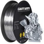 GIANTARM Silk Metallic Silver PLA 3D Printer Filament 1kg Spool, 1.75mm Dimensional Accuracy +/-0.03mm, 1080 Feet per Roll, Vacuum Packaging