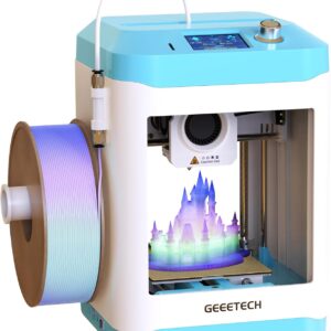 Geeetech 3D Printer for Kids & Beginners, High-Speed Mini 3D Printer, Auto-Leveling, Child-Safe Design, Fully Open Source Pre-Assembled STEM Learning Tool, 3.94x4.33x3.94in Print Size for Home/School
