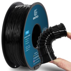 Geeetech TPU Filament 1.75mm, Shore 95A – Flexible 3D Printer Filament with High Elasticity, 1KG (2.2lbs) Spool, Dimensional Accuracy ±0.03mm, Fits Most FDM Printers (Black)