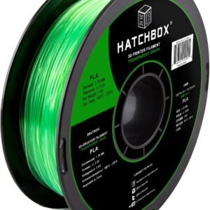 HATCHBOX PLA 3D Printer Filament, Dimensional Accuracy +/- 0.03 mm, 1 kg Spool, 1.75 mm, Transparent Green