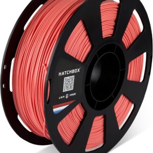 HATCHBOX PLA MAX V2 Coral 3D Printer Filament Made in The USA, 1.75mm Diameter 1 KG Spool, Premium USA Made 3D Printing Filament