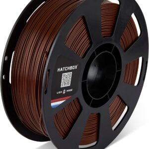 HATCHBOX PLA MAX V2 Pecan Brown 3D Printer Filament Made in The USA, 1.75mm Diameter 1 KG Spool, Premium USA Made 3D Printing Filament