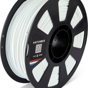 HATCHBOX PLA MAX V2 White 3D Printer Filament Made in The USA, 1.75mm Diameter 1 KG Spool, Premium USA Made 3D Printing Filament