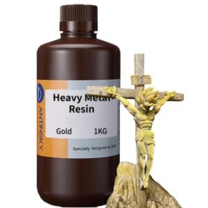 Heavy Metal Resin 3D Printer UV-Curing Resin 405nm Photopolymer for LCD/DLP High Precision Low Shrinkage Fast Curing Epic Feeling Unique Metallic Gold 1KG