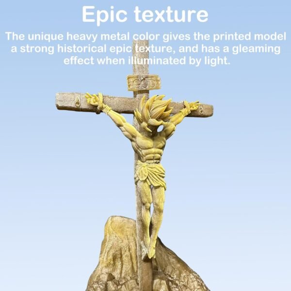 Heavy Metal Resin 3D Printer UV-Curing Resin 405nm Photopolymer for LCD/DLP High Precision Low Shrinkage Fast Curing Epic Feeling Unique Metallic Gold 1KG - Image 2