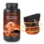 High-Temp Resistant 3D Printer Resin - Up to 280°C, High Precision 3D Printing Resin for Engineering, Industrial Parts, 405nm Photopolymer Resin for DLP/LCD (Black, 1000g)