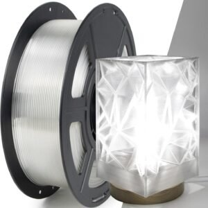 IEMAI Clear PETG Filament 1.75mm, Crystal Transparent 3D Printer Filament Up to 600mm/s Fast Printing, 1kg/2.2 lbs Spool, Designed for Home Decor & Creative Projects