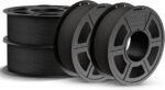 JAYO Matte PLA Filament 1.75mm 4.4KG Bundle, PLA Matte 3D Printer Filament, Dimensional Accuracy +/- 0.02 mm, 4 Pack 1.1kg Spool (Black*4)