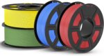 JAYO PLA 3D Printer Filament Bundle 4.4KG, PLA Filament 1.75mm Bulk, Dimensional Accuracy +/- 0.02mm, 4 Pack 1.1kg Spool (Cherry Red,Pri-Yellow,Pri-Cyan,Olive Green)