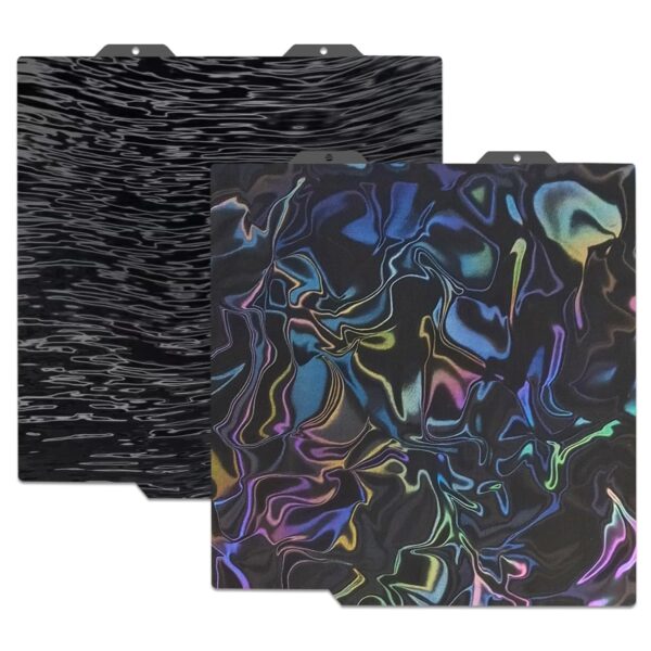 JUUPINE 184x184mm Smooth Holographic Build Plate for Bambu Lab A1 Mini 3D Printer,Double Sided Water Ripples and Silk Texture Flexible Spring Steel Sheet Print Bed for Bambu Lab A1 Mini
