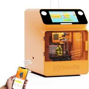 Kidoodle Mini 3D Printer for Kids & Beginners, 600mm/s High Speed Printing, Auto-Leveling/Child-Safe Design/5" Touch Screen, Pre-Assembled with Wi-Fi/App Control, Easy Setup for Home/School