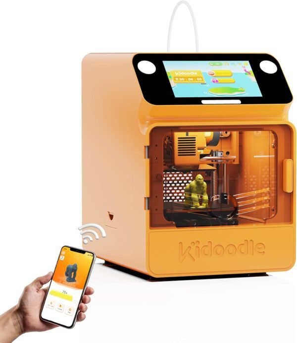Kidoodle Mini 3D Printer for Kids & Beginners, 600mm/s High Speed Printing, Auto-Leveling/Child-Safe Design/5" Touch Screen, Pre-Assembled with Wi-Fi/App Control, Easy Setup for Home/School