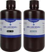 Kingroon 3D Printer Resin ABS Like Resin, Fast Curing 3D Printing Resin, 400 to 405nm UV Curing 3D Printing Liquid Photopolymer Resin, High Precision and Strong Non-Brittle,2kg Black+Grey