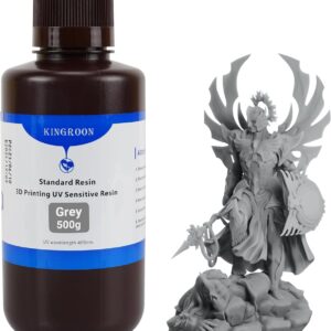 Kingroon Standard 3D Printer Resin, High Precision UV-Curing 3D Resin, Designed to Showcase Highly Detailed 3D Models & Works 0.5kg (Gray)