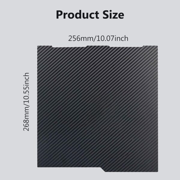 Kobra 3 3D Printer Double Sided Glossy PET Carbon Fiber Pattern and Smooth PEO Build Plate Sheet, Flexible Removable Spring Steel Heated Printing Bed Platform Mat 256x268mm - Image 2