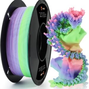 LOVOON Rainbow Gradient 3D Printing PLA Filament 1.75mm Color Shift by Length Multicolor Changing Filament Matte Blue/Green/Pink/Purple/Peach Fuzz, Fit Most 3D Printer&Pen,1KG(2.2lbs)/Spool