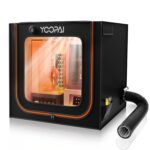 Large Resin 3D Printer Enclosure with Ventilation Kit LED Light, 3D Printer Vented Enclosure Tent Cover Eliminate Odors Dustproof Isolate Noise Compatible with LCD Resin UV 3D Printer