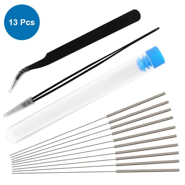 MMOBIEL 13 Pcs 3D Printer Nozzle Cleaning Tool Kit - 0.4mm Stainless Steel Needles incl 2 x Tweezers Filament Clog Cleaner 3D Printer Accessories - Image 2
