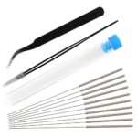 MMOBIEL 13 Pcs 3D Printer Nozzle Cleaning Tool Kit - 0.4mm Stainless Steel Needles incl 2 x Tweezers Filament Clog Cleaner 3D Printer Accessories