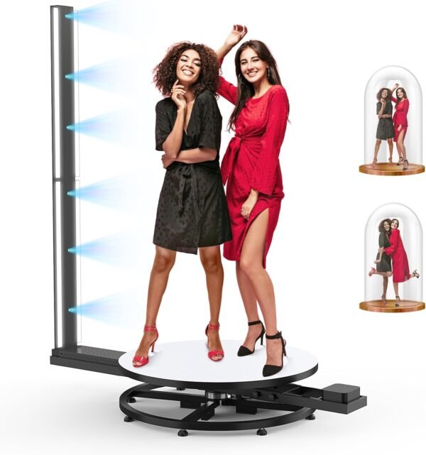 MWE Full Body 3D Scanner for 3D Printing with Software,6 HD Cameras Automatic 360 Rotation 3D Printer Scanner Metrology-Grade Precision 0.01mm for People up to 2 Meters (39.4in)