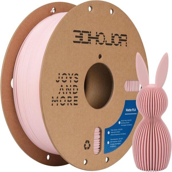 Matte PLA Filament 1.75mm, Upgrade 1kg Cardboard Spool PLA Filament 1.75 PLA 3D Printing Filament, Print with Most 3D Printers Using 3D Filament-Peach Pink