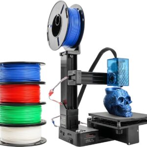 Mini 3D Printer for Beginners with 4 Colors PLA Filament, Portable FDM DIY 3D Printing Machine with TF Card Reader, Easy Setup, 0.4mm Nozzle, 1.75mm Filament, 100x100x100mm Print Size