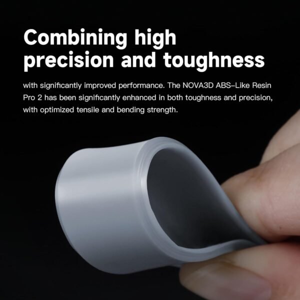 Nova3D ABS-Like Precision 2.0 3D Printer Resin – Enhanced Toughness & Strength, High Precision, Low Odor, Wide Compatibility with 12K/14K LCD Resin 3D Printers (Gray, 1kg) - Image 2