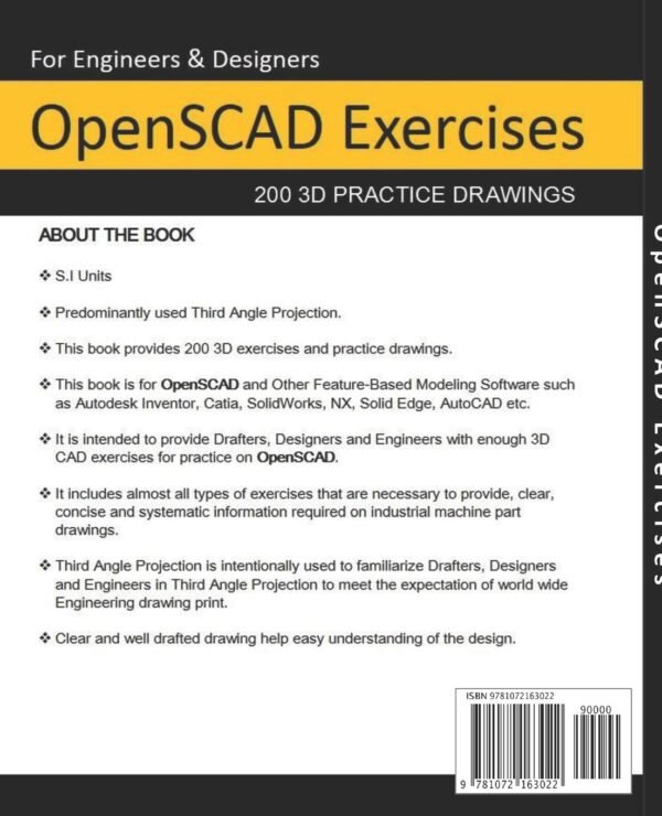 OpenSCAD Exercises: 200 3D Practice Drawings For OpenSCAD and Other Feature-Based 3D Modeling Software - Image 2