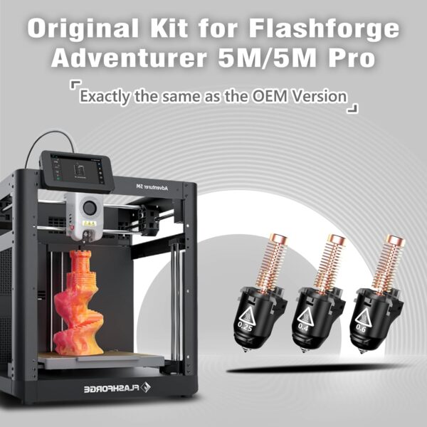 Original 3D Printer Nozzle for FLASHFORGE Adventurer 5M Hotend,3S Quick Detachable Nozzle,Up to 280℃ High Temp 32mm³/s High Flow Nozzle,Adventurer 5M Pro Nozzle（0.25mm,0.4mm,0.6mm) - Image 2
