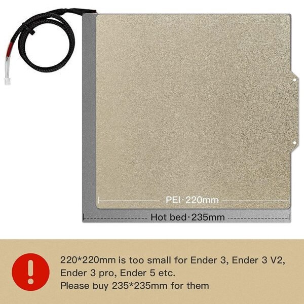 PEI Sheet PEI Spring Steel 235x235 and Magnetic Build Plate with Adhesive PEI Bed for Flashforge Adventurer 5M/ 5M Pro,Ender-3 Pro/Neo,Ender-3 V2/Neo,Ender-3/Neo 3D Printers - Image 2