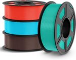PETG Filament 1.75mm 4KG, 3D Printer Filament Bundle PETG, Strong Toughness, 4 * 1KG(1320M) Filament High Precision, Dimensional Accuracy ±0.02mm,Mint Green+Cherry Red+Chocolate+Sky Blue
