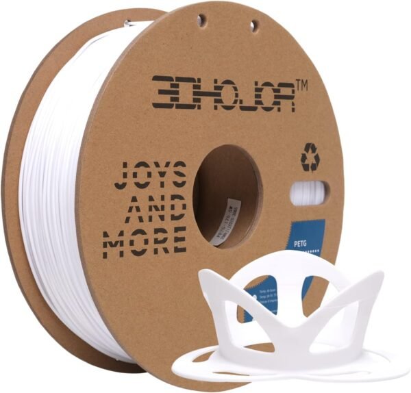 PETG Filament 1.75mm White, 3D Printing Filament 1kg Spool(2.2lbs), 3D Filament 1.75mm Dimensional Accuracy +/- 0.03mm Non Tangling Non Clogging Non Stringing,Print with Most 3D Printers