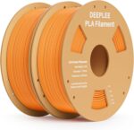 PLA 1.75mm 3D Printer Filament, Dimensional Accuracy +/- 0.02mm, Neatly Wound, No Clogging, Vacuum Package, Fits for Most FDM 3D Printers, 2 Pack 1kg Orange