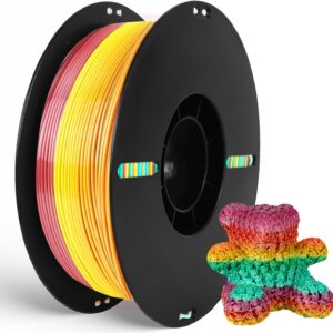 PLA Filament 1.75mm, 3D Printing Filament, High Precision & Toughness, Dimensional Accuracy +/-0.02mm, 1kg(2.2lbs), Odorless, Moisture-Proof, Compatible with Most FDM Printers, Rainbow