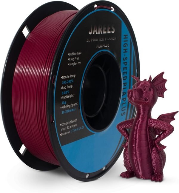 PLA Filament 1.75mm Merlot Maroon 1KG, Clog-Free 3D Printer Filament Dimensional Accuracy +/- 0.02mm,High Speed Printing 1kg Spool(2.2lbs) 3D Printing Filament Fits for Most FDM 3D Printer
