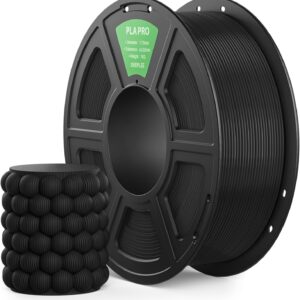 PLA PRO Filament 1.75mm, Stronger Toughness 3D Printer Filament, PLA Filament Dimensional Accuracy +/- 0.02 mm, Neatly Wound, Fits Most FDM 3D Printer, 1KG Black