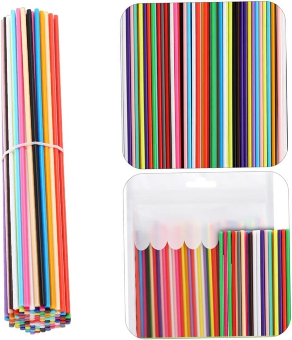 PRETYZOOM 220pcs Multicolor Low Temp Pen Filament Refills for Safe Reusable for Home School and Art Classes Creative Drawing Supplies Compatible with - Image 2