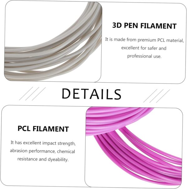 PartyKindom Smooth Printing 3D Pen Filament Refills by 1.75mm Pcl Filament 20 Color Assortment 5m Each Compatible 3D Pens - Image 2