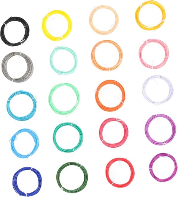 PartyKindom Smooth Printing 3D Pen Filament Refills by 1.75mm Pcl Filament 20 Color Assortment 5m Each Compatible 3D Pens