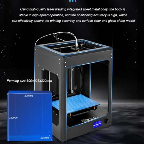 Professional FDM 3D Printer with Mix-Color Printing Large Size 300×225×320Mm Adjustable Dual Extruder Design and Break-Resuming Function 6 Mm Hotbed DIY Kit - Image 2