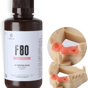 RESIONE 3D Printer Resin, F80 Elastic 405nm UV-Curing Printing Liquid with High Elongation at Break, High Resilience Photopolymer Resin for LCD DLP MSLA 3D Printing (Pink, 500g)